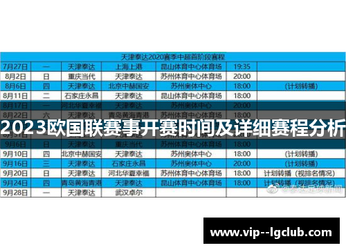 2023欧国联赛事开赛时间及详细赛程分析