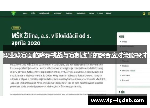 职业联赛面临降薪挑战与赛制改革的综合应对策略探讨